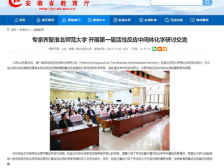 安徽教育网、《潇湘晨报》等媒体报道第一届活性反应中间体化学研讨会在必赢官网成功举办