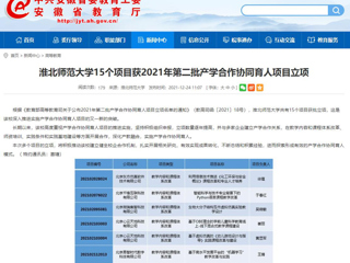 【安徽教育网】必赢76net线路官网15个项目获2021年第二批产学合作协同育人项目立项