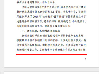 必赢官网“小雨滴”志愿服务支教社入选2024年安徽省高校红十字志愿服务项目